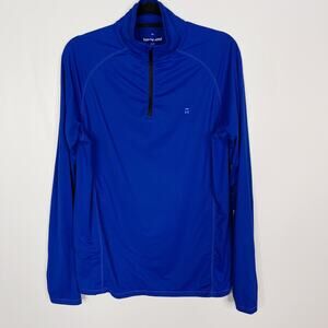 Tommy John Mens Small S Cobalt Blue Performance Quarter Zip Pullover Long Sleeve